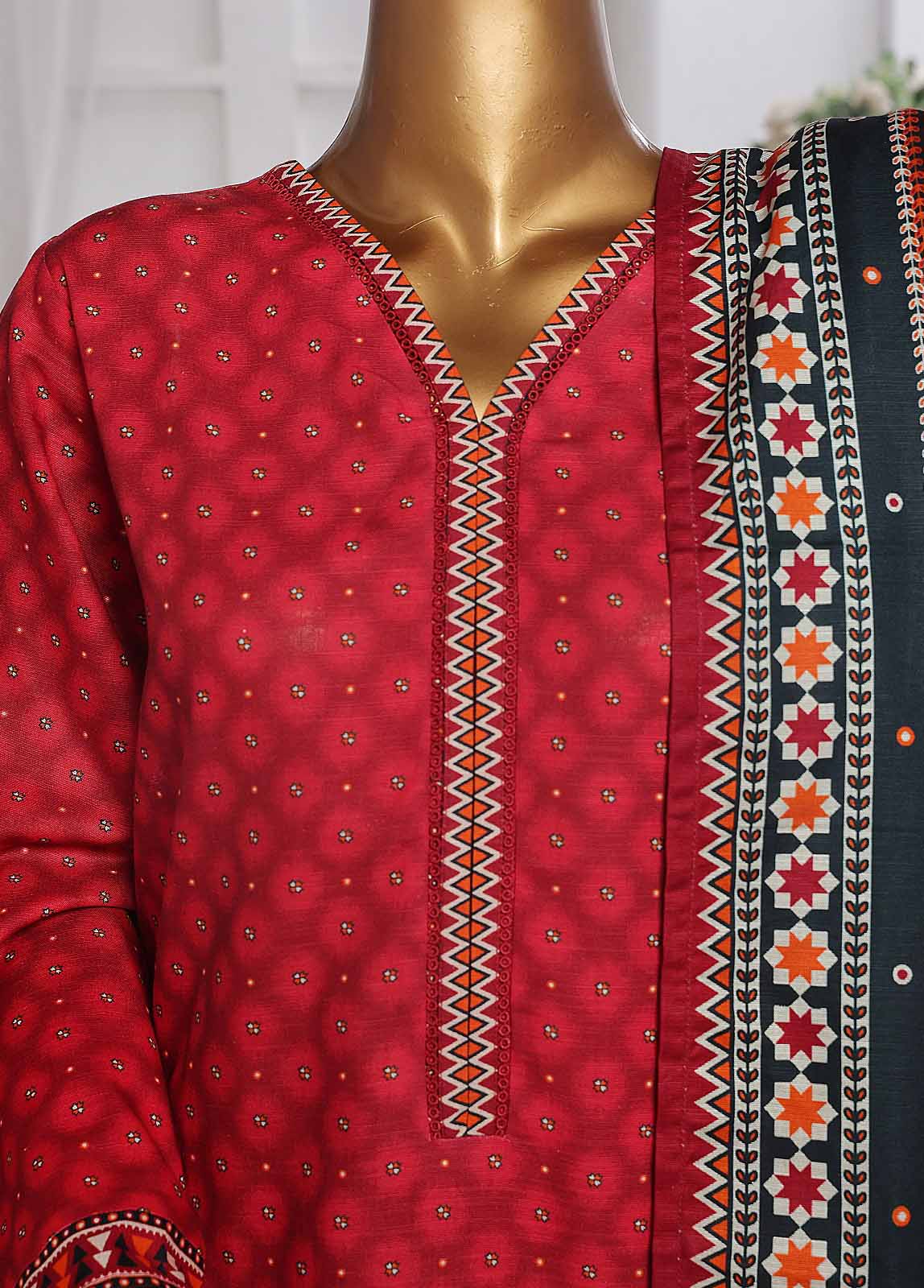 Bin Saeed Fabric - WK-0120 R-3 Piece Khaddar Printed Suit