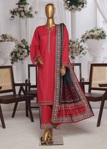 Bin Saeed Fabric - WK-0120 R-3 Piece Khaddar Printed Suit