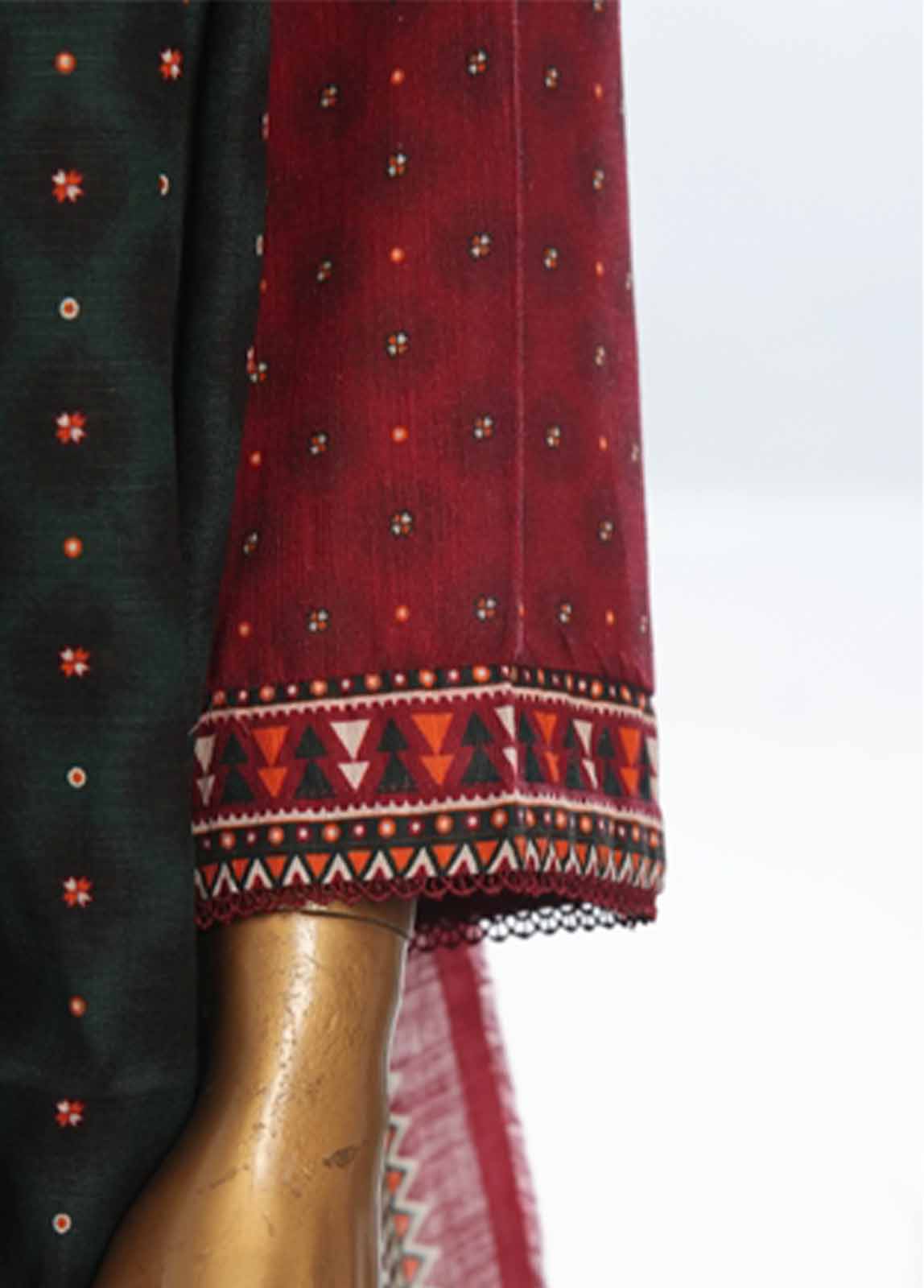 Bin Saeed Fabric - WK-0121-3 Piece Khaddar Printed Suit