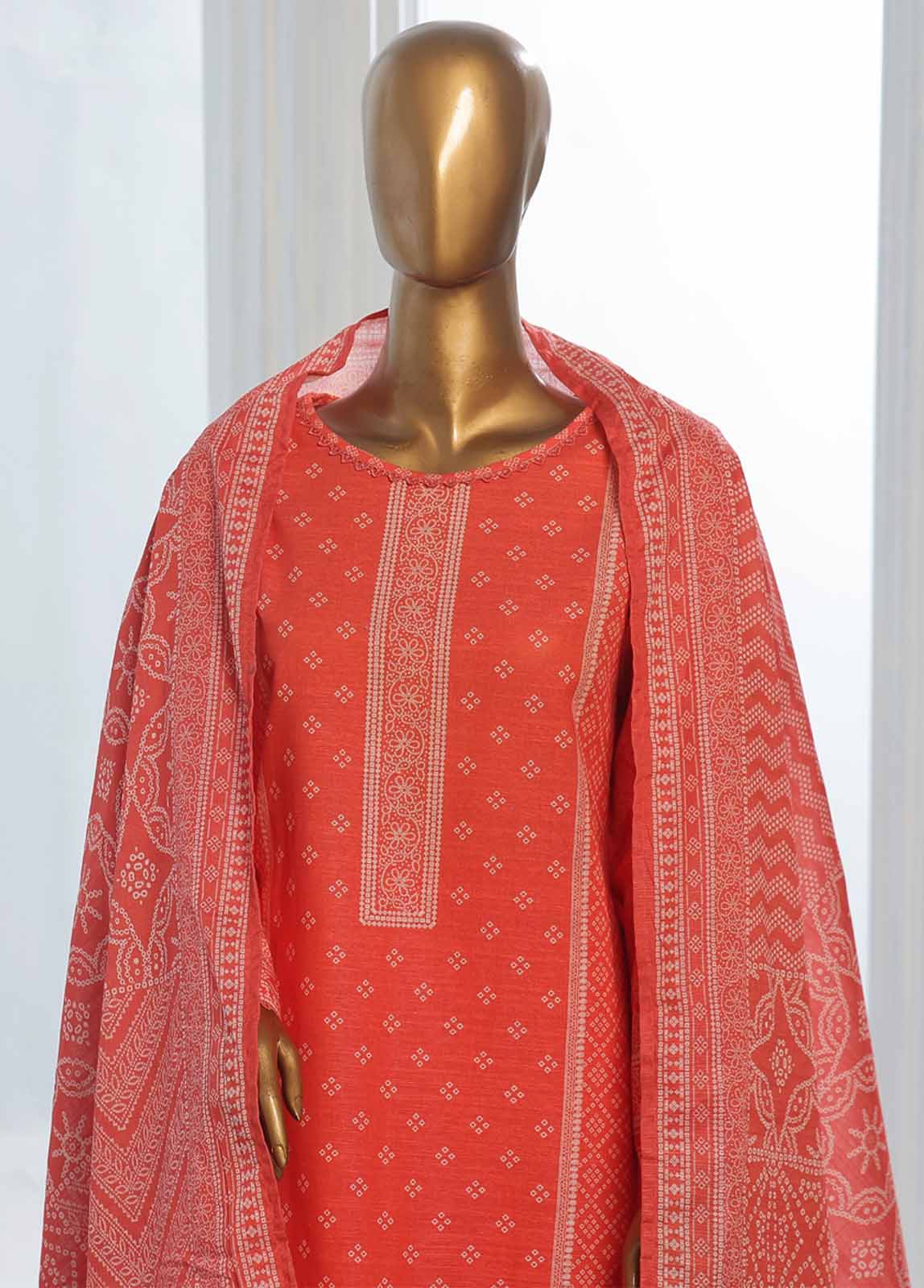 Bin Saeed Fabric - WK-0122-3 Piece Khaddar Printed Suit