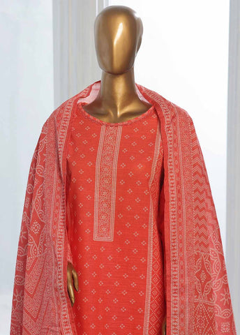Bin Saeed Fabric - WK-0122-3 Piece Khaddar Printed Suit