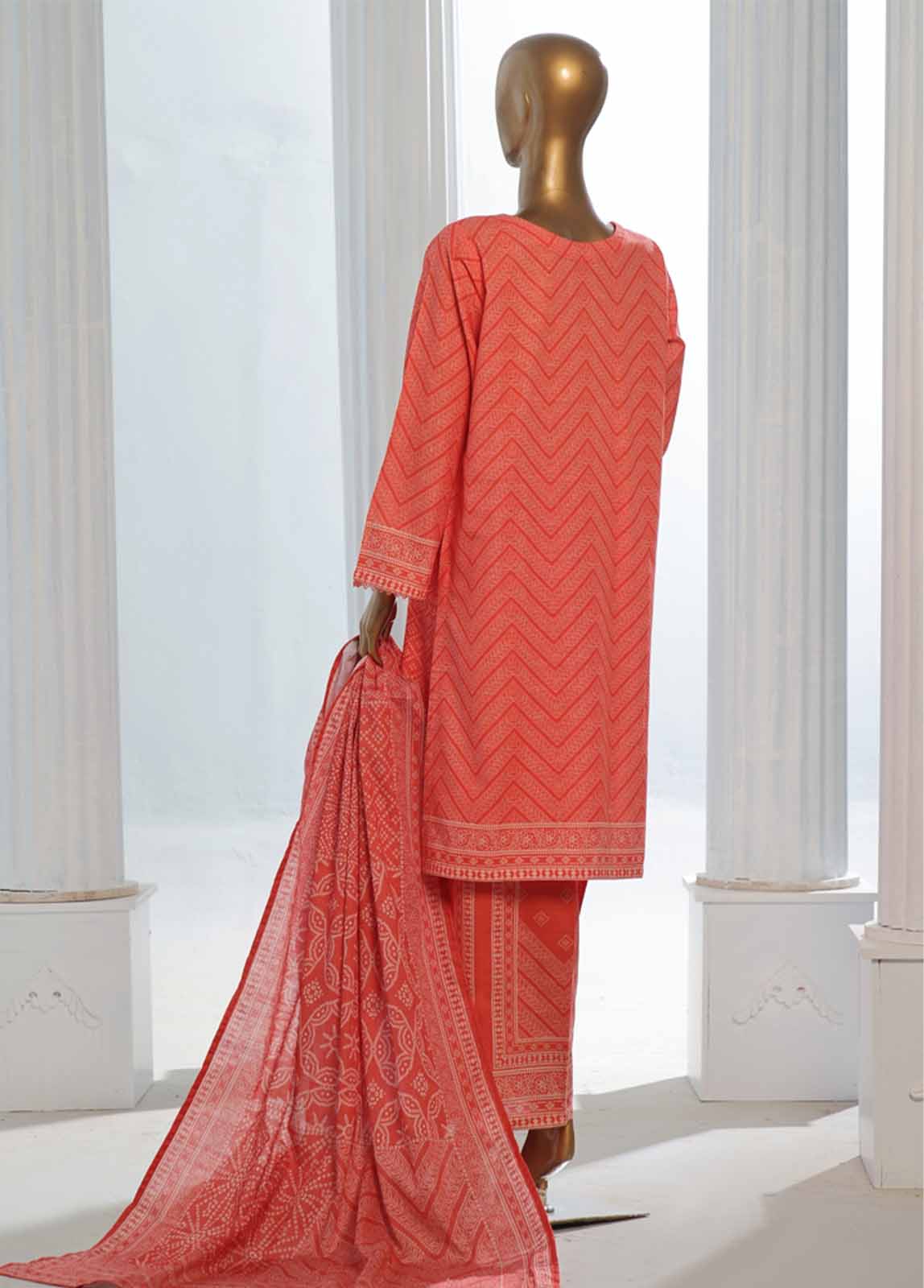 Bin Saeed Fabric - WK-0122-3 Piece Khaddar Printed Suit