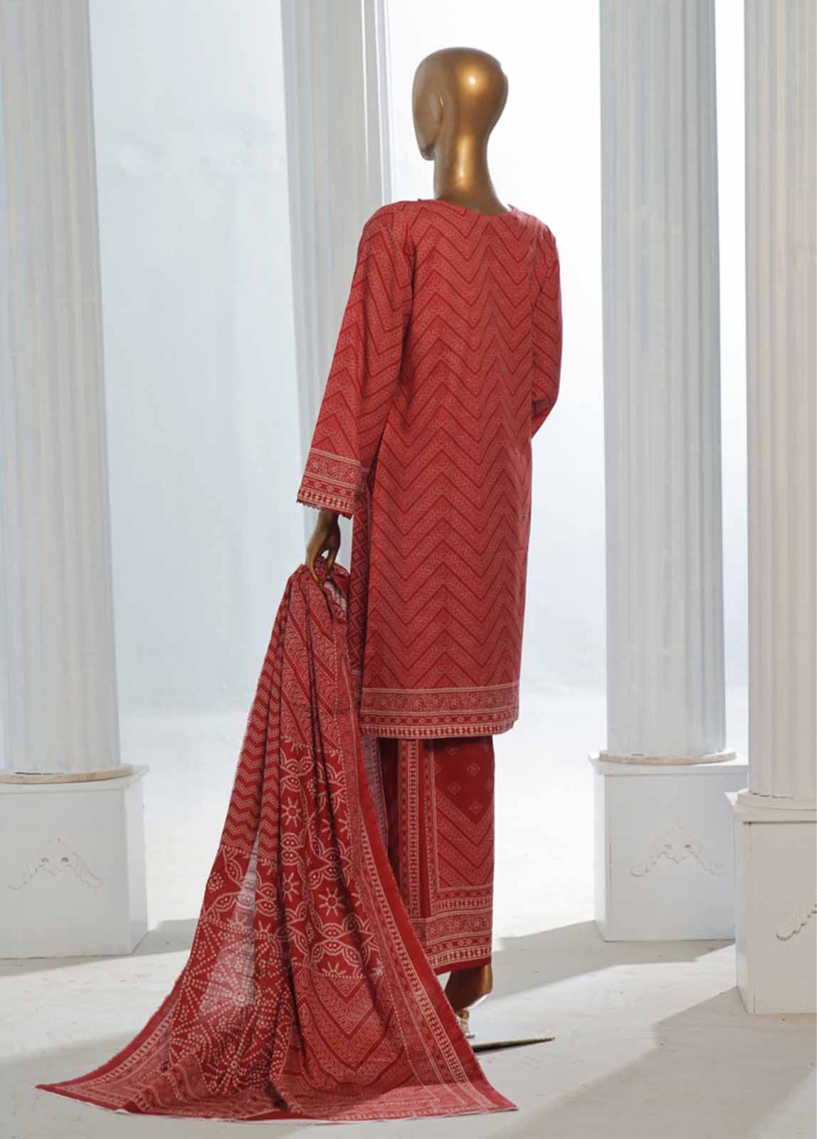 Bin Saeed Fabric - WK-0123-3 Piece Khaddar Printed Suit