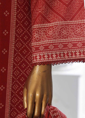 Bin Saeed Fabric - WK-0123-3 Piece Khaddar Printed Suit