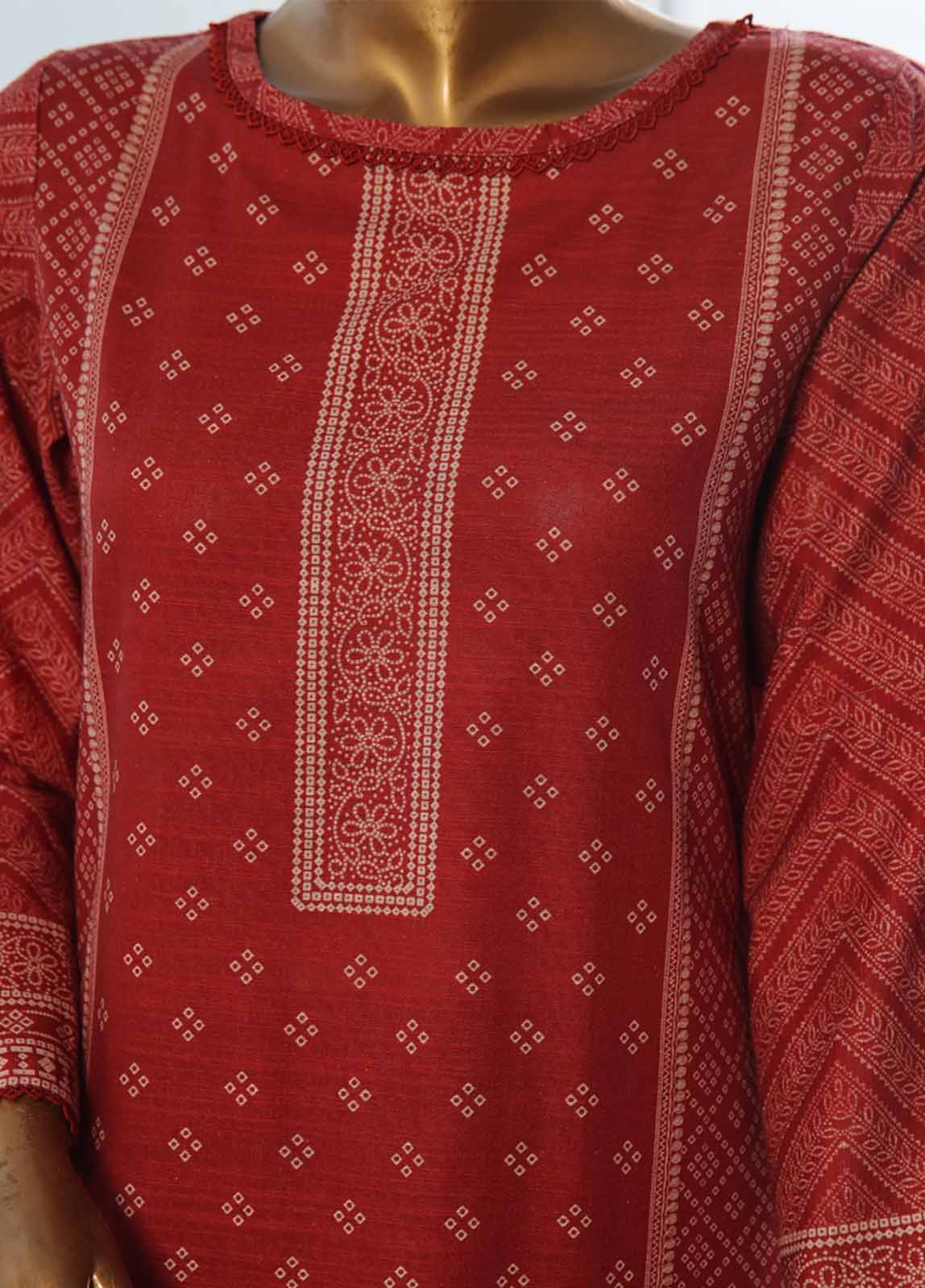 Bin Saeed Fabric - WK-0123-3 Piece Khaddar Printed Suit