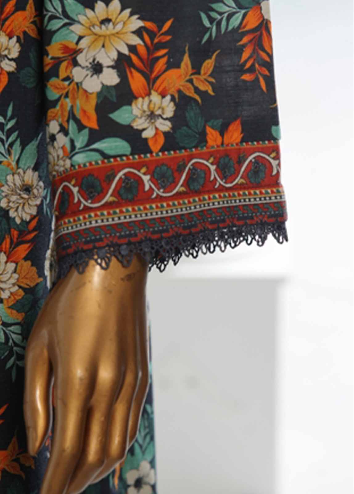 Bin Saeed Fabric - WK-0124-3 Piece Khaddar Printed Suit