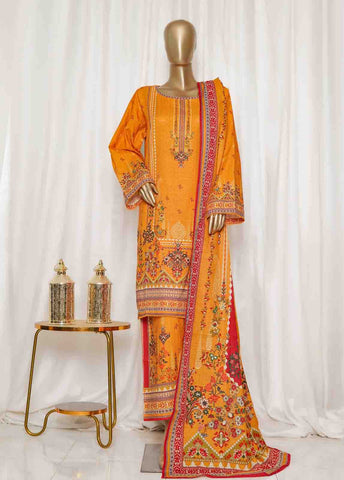 Bin Saeed Fabric - WK-0128-PR R77- 3 Piece Khaddar Printed Stitched Suit