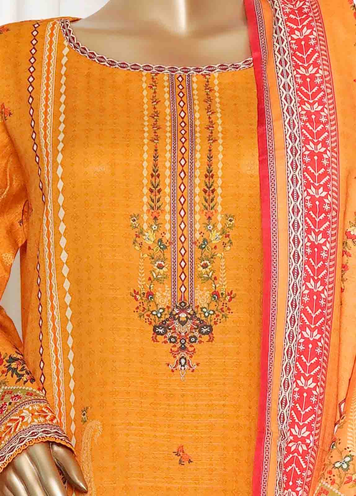 Bin Saeed Fabric - WK-0128-PR R77- 3 Piece Khaddar Printed Stitched Suit