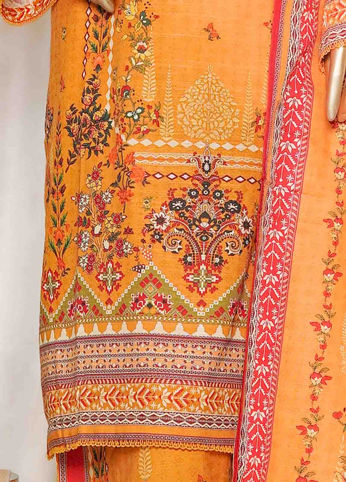 Bin Saeed Fabric - WK-0128-PR R77- 3 Piece Khaddar Printed Stitched Suit