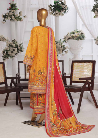 Bin Saeed Fabric - WK-0128 R-3 Piece Khaddar Printed Suit