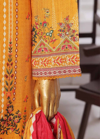 Bin Saeed Fabric - WK-0128 R-3 Piece Khaddar Printed Suit