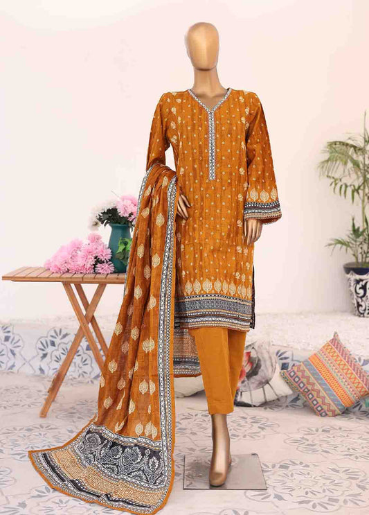 WK-012-3 Piece Khaddar Printed Suit