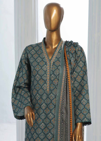Bin Saeed Fabric - WK-0130-3 Piece Khaddar Printed Suit