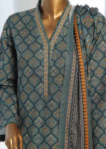 Bin Saeed Fabric - WK-0130-3 Piece Khaddar Printed Suit