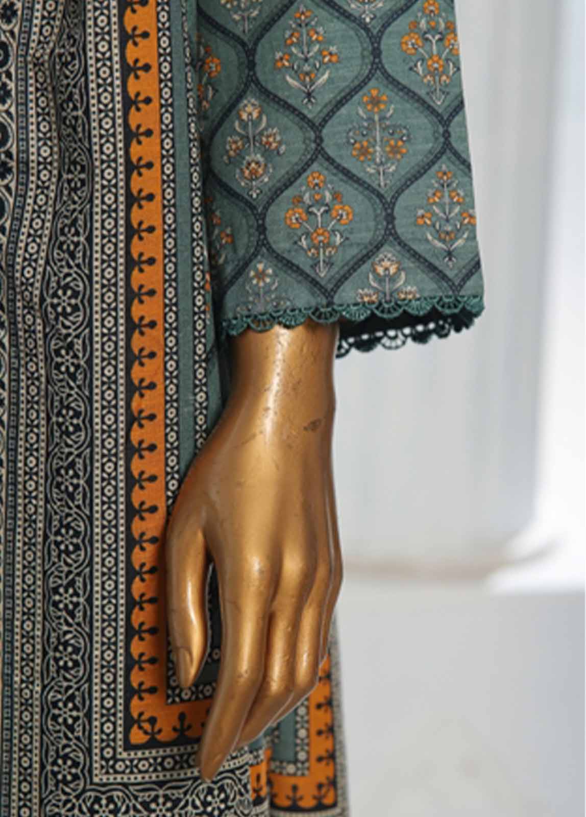 Bin Saeed Fabric - WK-0130-3 Piece Khaddar Printed Suit