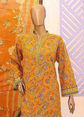 Bin Saeed Fabric - WK-014-3 Piece Khaddar Printed Suit