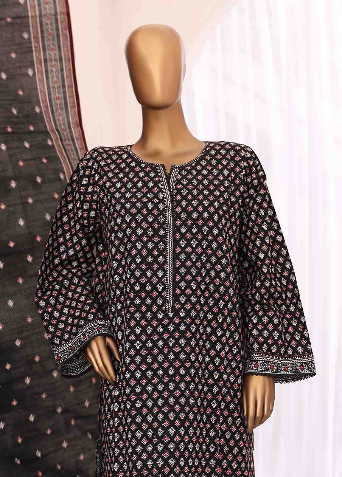 Bin Saeed Fabric - WK-015-3 Piece Khaddar Printed Suit