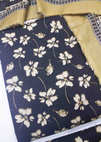 WKU-015 B-3 Piece Khaddar Printed UnStitched Suit