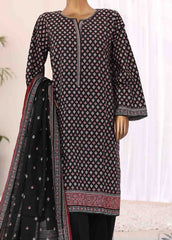 WK-015-3 Piece Khaddar Printed Suit