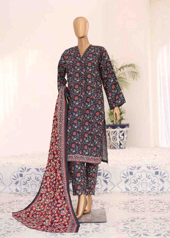 Bin Saeed Fabric - WK-018-3 Piece Khaddar Printed Suit
