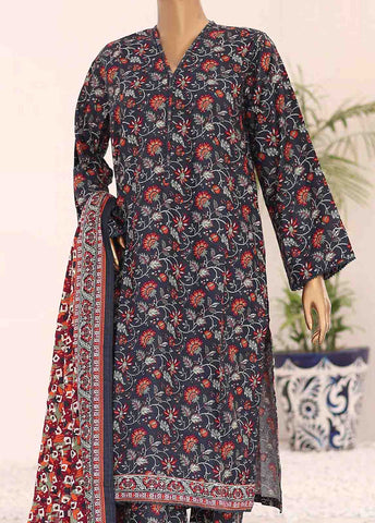 Bin Saeed Fabric - WK-018-3 Piece Khaddar Printed Suit