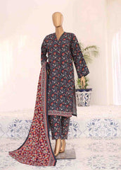 WK-018-3 Piece Khaddar Printed Suit