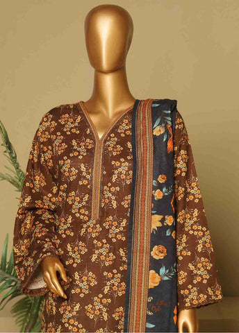 Bin Saeed Fabric - WK-020-3 Piece Khaddar Printed Suit