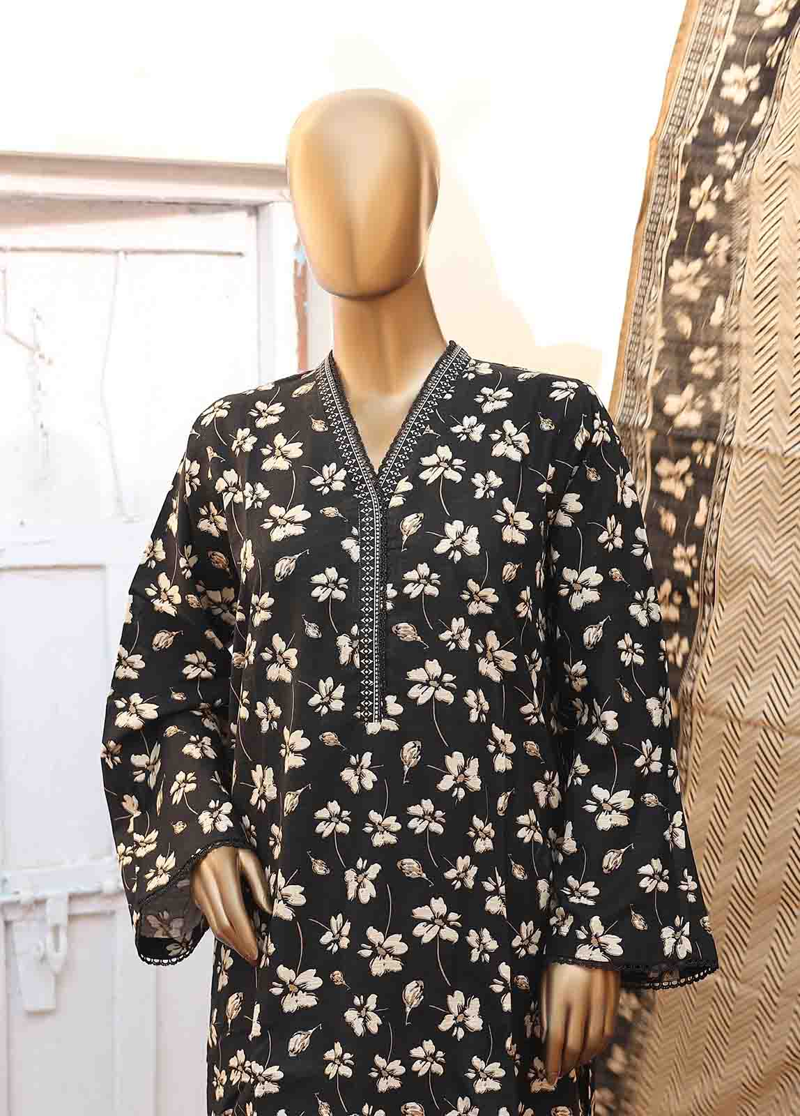 WK-023 A -3 Piece Khaddar Printed Suit