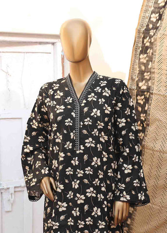 Bin Saeed Fabric - WK-023 A -3 Piece Khaddar Printed Suit