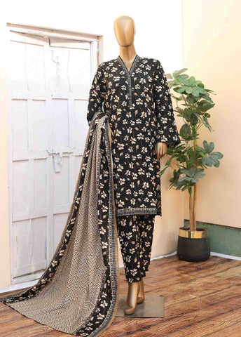Bin Saeed Fabric - WK-023 A -3 Piece Khaddar Printed Suit