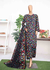 WK-028 A-3 Piece Khaddar Printed Suit