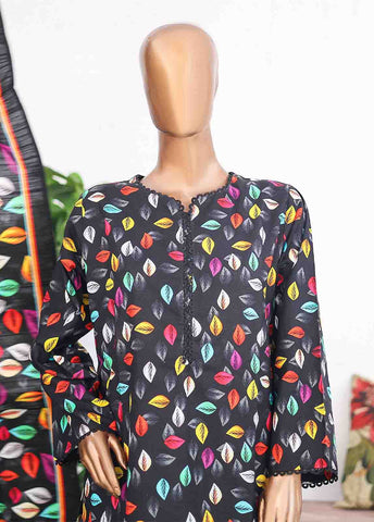 Bin Saeed Fabric - WK-028 A-3 Piece Khaddar Printed Suit