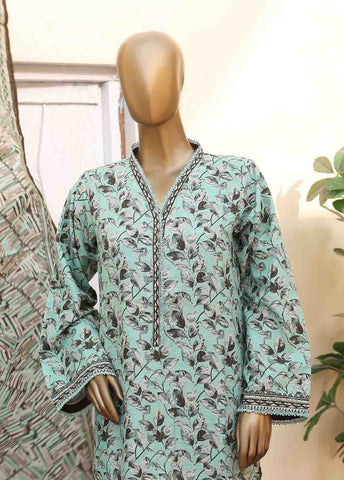 Bin Saeed Fabric - WK-029 A -3 Piece Khaddar Printed Suit
