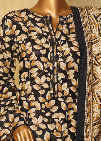 Bin Saeed Fabric - WK-030-3 Piece Khaddar Printed Suit