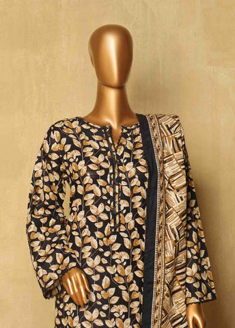 Bin Saeed Fabric - WK-030-3 Piece Khaddar Printed Suit
