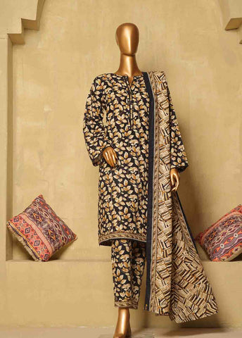 Bin Saeed Fabric - WK-030-3 Piece Khaddar Printed Suit