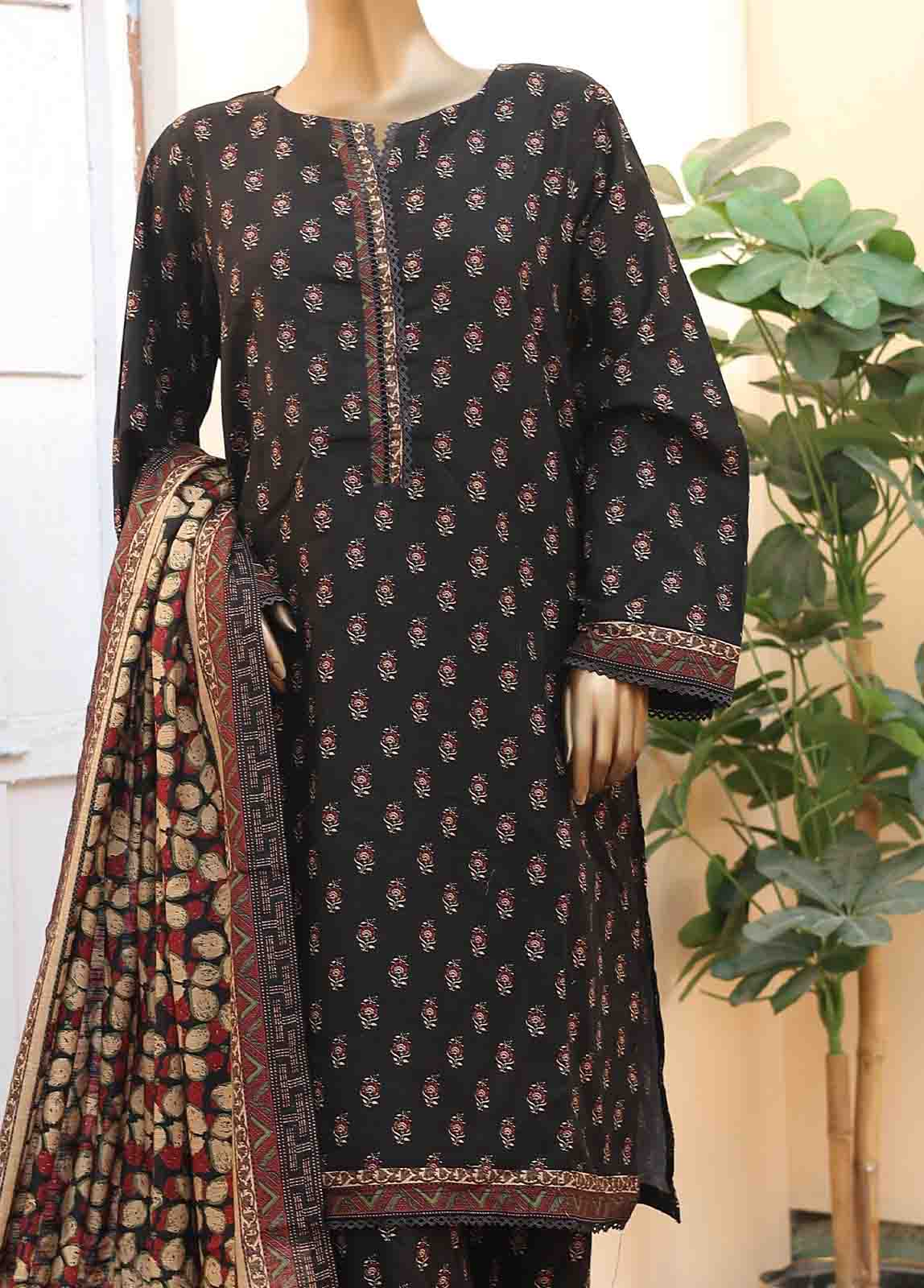 Bin Saeed Fabric - WK-031 -3 Piece Khaddar Printed Suit