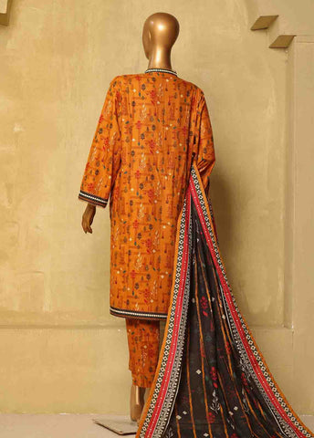 Bin Saeed Fabric - WK-032-3 Piece Khaddar Printed Suit