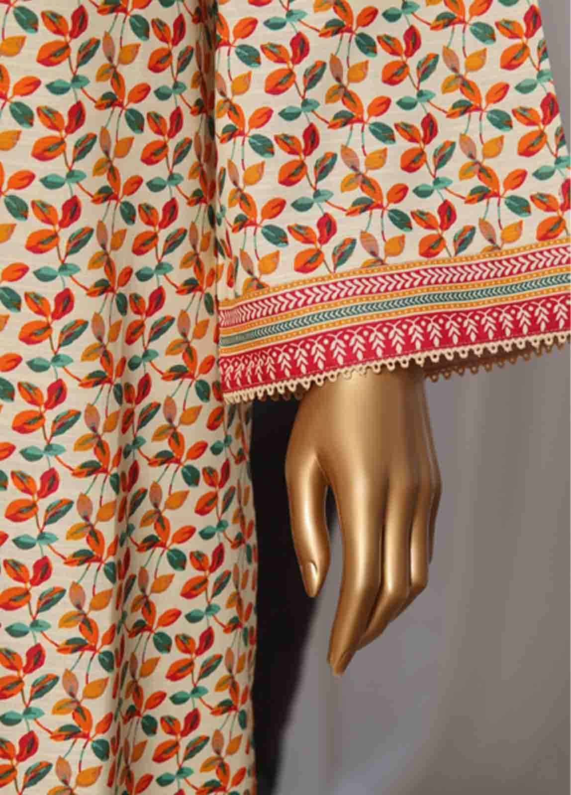 Bin Saeed Fabric - WK-033 -3 Piece Khaddar Printed Suit