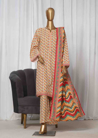 Bin Saeed Fabric - WK-033 -3 Piece Khaddar Printed Suit