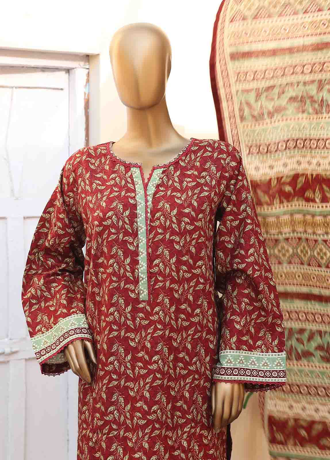 Bin Saeed Fabric - WK-036 -3 Piece Khaddar Printed Suit