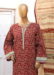 WK-036 -3 Piece Khaddar Printed Suit