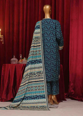 Bin Saeed Fabric - WK-038-3 Piece Khaddar Printed Suit