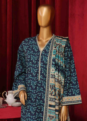 Bin Saeed Fabric - WK-038-3 Piece Khaddar Printed Suit