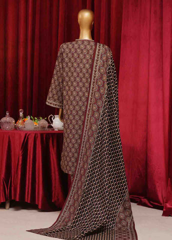 Bin Saeed Fabric - WK-039-3 Piece Khaddar Printed Suit