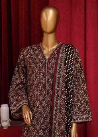 Bin Saeed Fabric - WK-039-3 Piece Khaddar Printed Suit