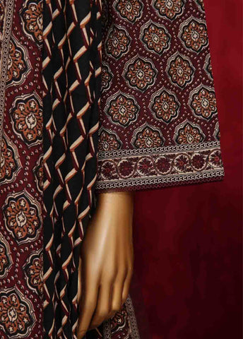 Bin Saeed Fabric - WK-039-3 Piece Khaddar Printed Suit