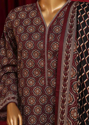 Bin Saeed Fabric - WK-039-3 Piece Khaddar Printed Suit