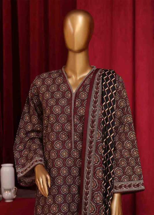 WK-039-3 Piece Khaddar Printed Suit