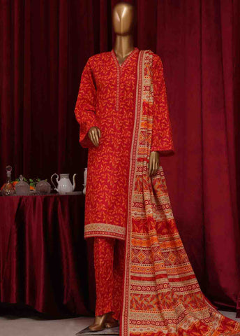 Bin Saeed Fabric - WK-040-3 Piece Khaddar Printed Suit